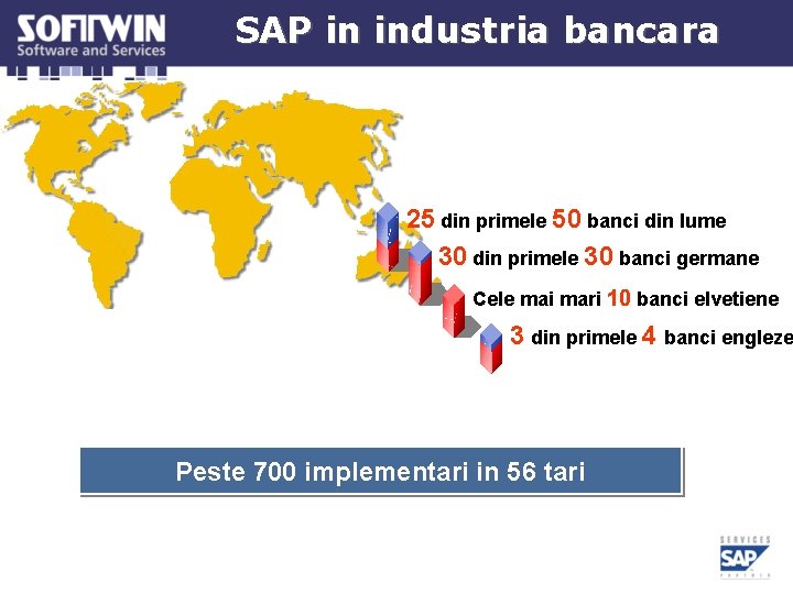 SAP in industria bancara 25 din primele 50 banci din lume 30 din primele SAP in industria bancara 25 din primele 50 banci din lume 30 din primele