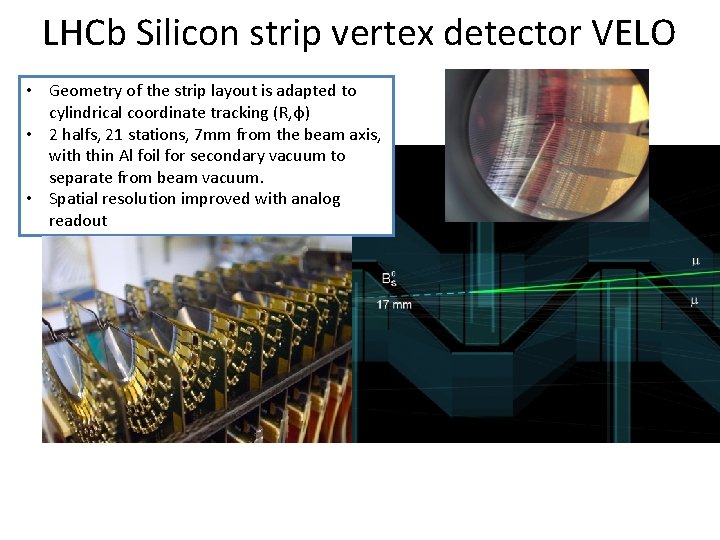 LHCb Silicon strip vertex detector VELO • Geometry of the strip layout is adapted