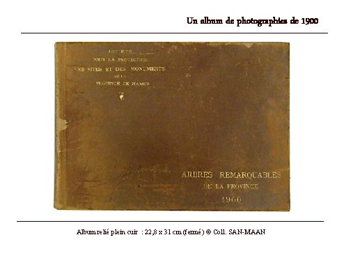 Un album de photographies de 1900 Album relié plein cuir : 22, 8 x