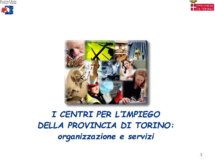 I CENTRI PER L’IMPIEGO DELLA PROVINCIA DI TORINO: organizzazione e servizi 3 