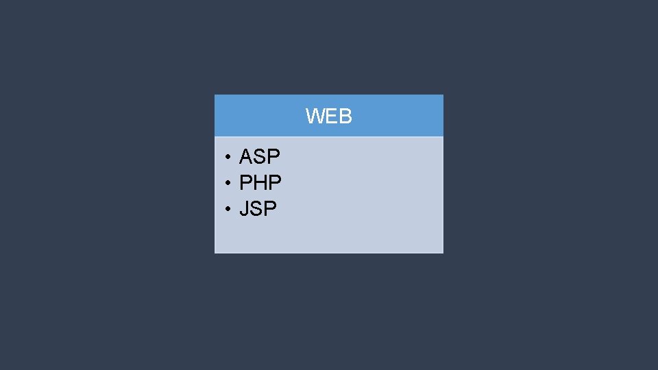 WEB • ASP • PHP • JSP 