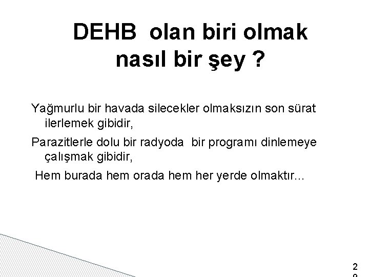 DEHB olan biri olmak nasıl bir şey ? Yağmurlu bir havada silecekler olmaksızın son