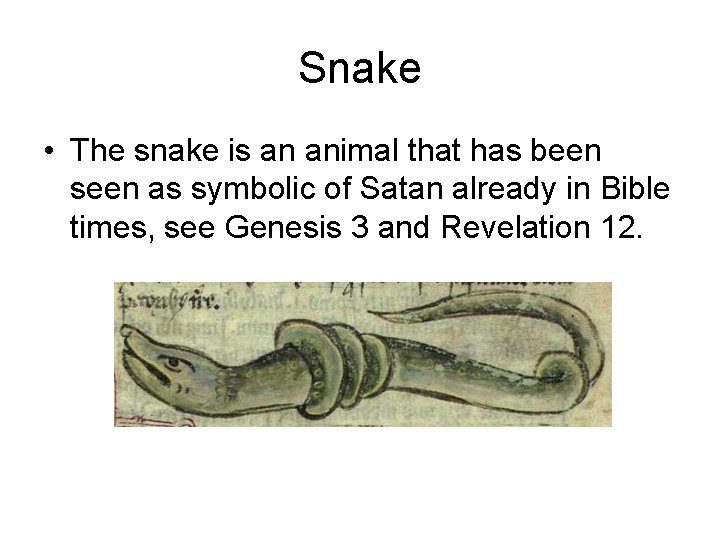 Snake • The snake is an animal that has been seen as symbolic of