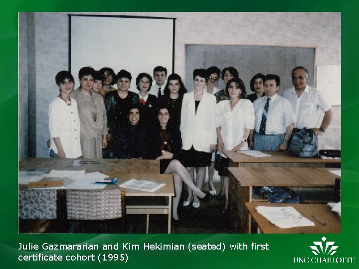 Julie Gazmararian and Kim Hekimian (seated) with first certificate cohort (1995) 