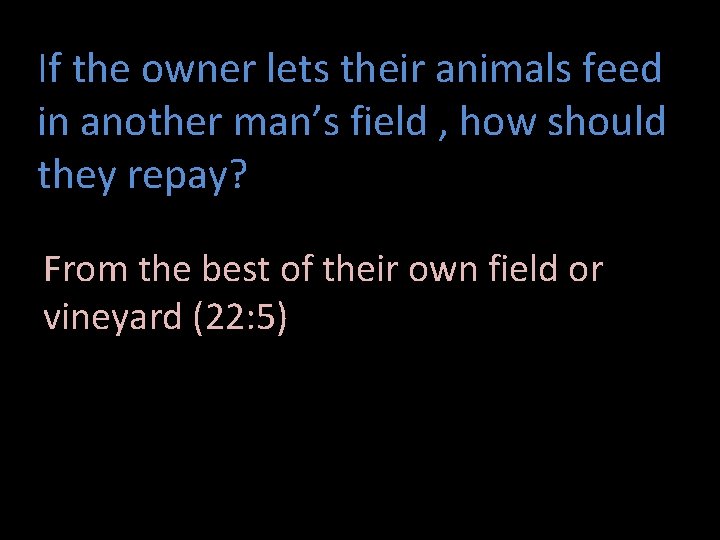 If the owner lets their animals feed in another man’s field , how should