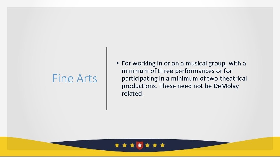 Fine Arts • For working in or on a musical group, with a minimum