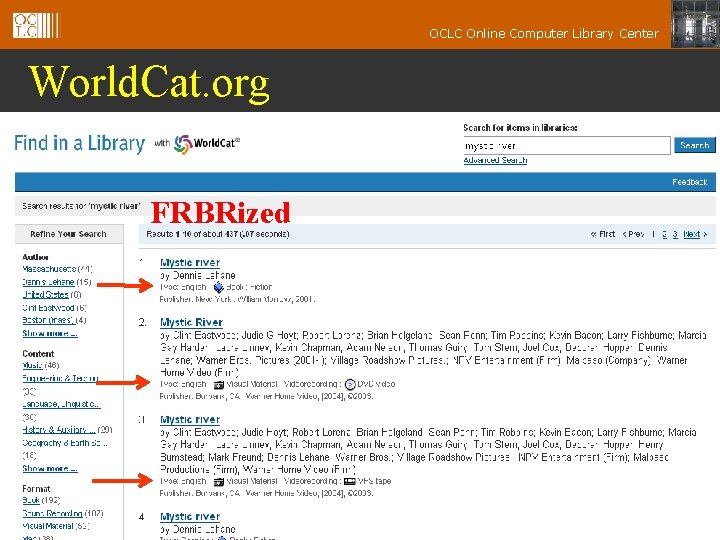 OCLC Online Computer Library Center World. Cat. org FRBRized 