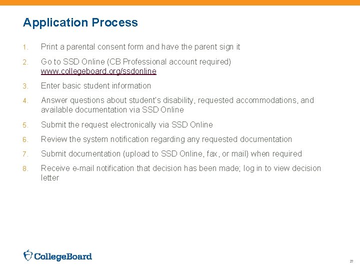 Application Process 1. Print a parental consent form and have the parent sign it