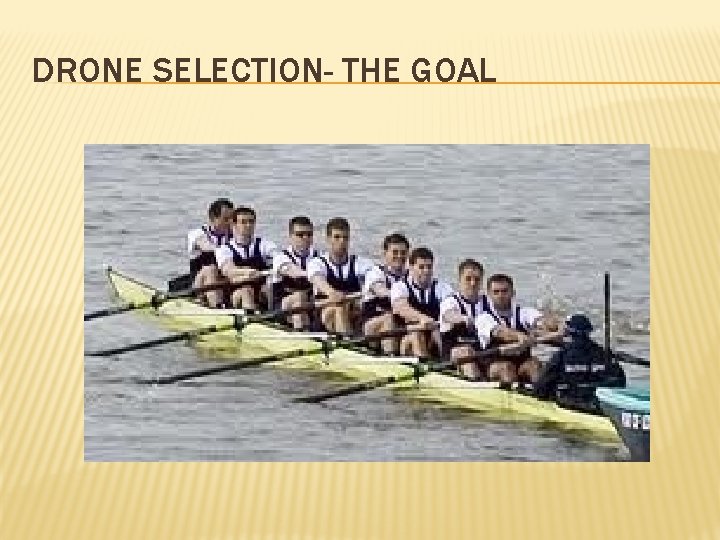 DRONE SELECTION- THE GOAL 