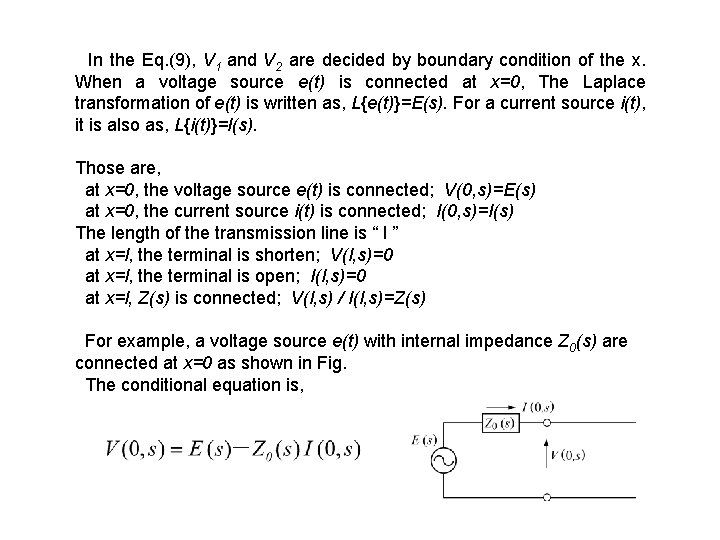 In the Eq. (9), V 1 and V 2 are decided by boundary condition