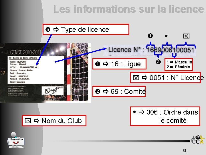 Les informations sur la licence Type de licence 16 : Ligue 1 Masculin 2