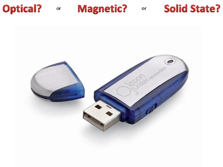 Optical? or Magnetic? or Solid State? 