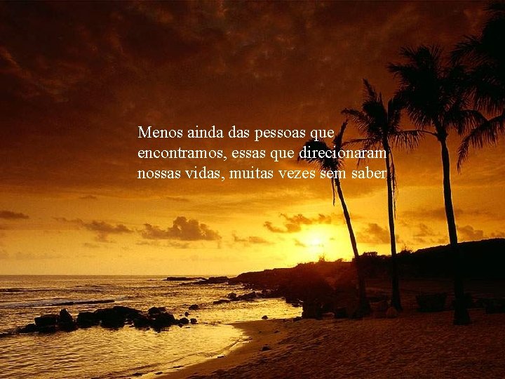 Menos ainda das pessoas que encontramos, essas que direcionaram nossas vidas, muitas vezes sem