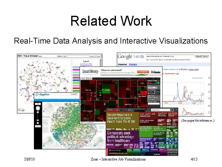 Related Work Real-Time Data Analysis and Interactive Visualizations (See paper for references. ) SBP