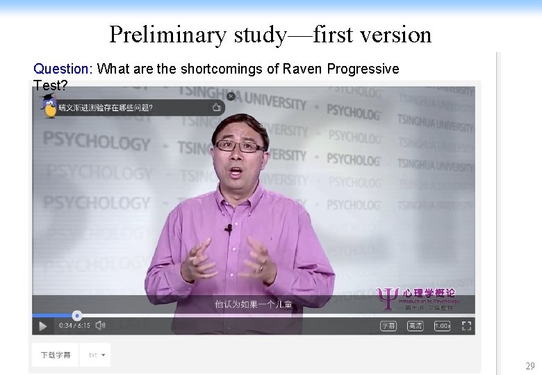 Preliminary study—first version Question: What are the shortcomings of Raven Progressive Test? 29 