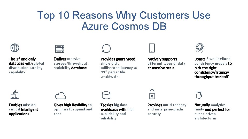 Top 10 Reasons Why Customers Use Azure Cosmos DB global distribution turnkey capability critical