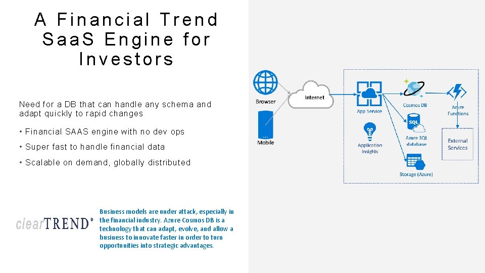 A Financial Trend Saa. S Engine for Investors Need for a DB that can