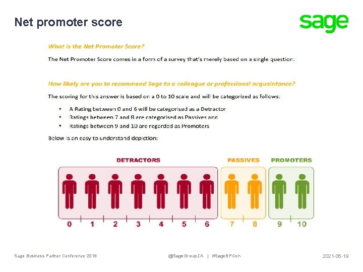 Net promoter score Sage Business Partner Conference 2016 @Sage. Group. ZA | #Sage. BPCon