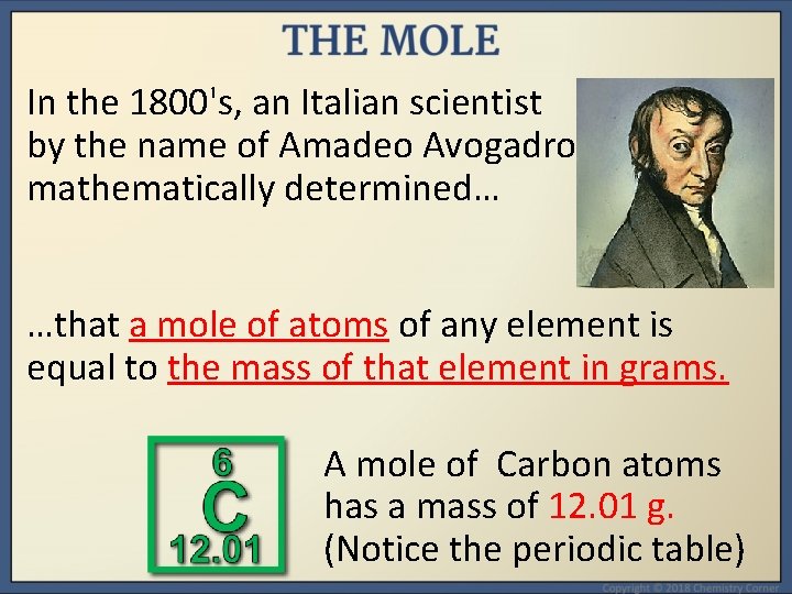 In the 1800's, an Italian scientist by the name of Amadeo Avogadro mathematically determined…