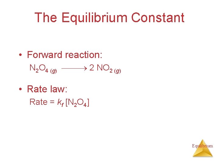 The Equilibrium Constant • Forward reaction: N 2 O 4 (g) 2 NO 2