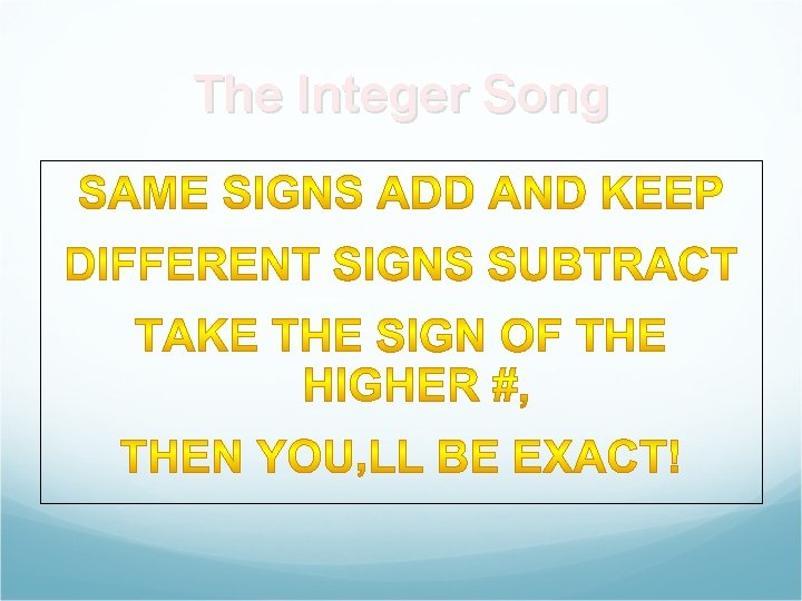 The Integer Song 