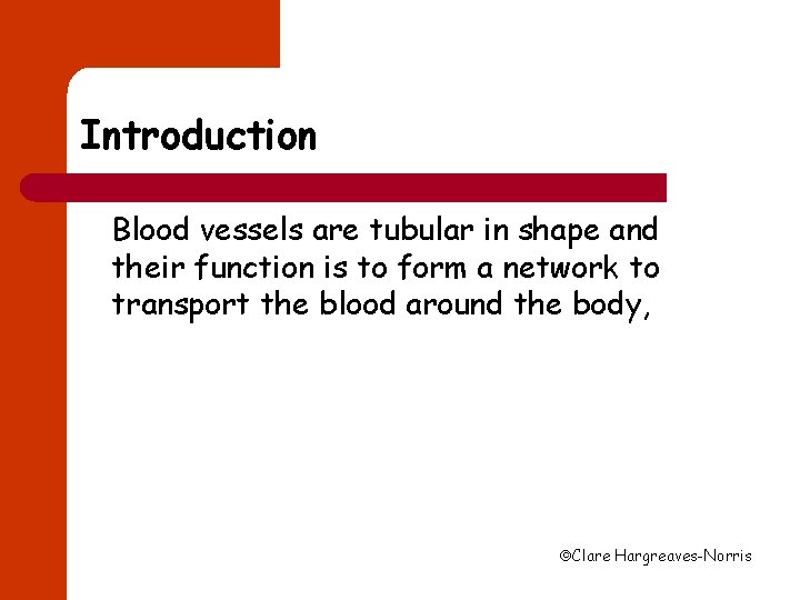 Introduction Blood vessels are tubular in shape and their function is to form a
