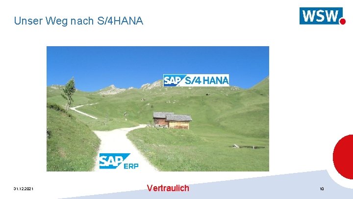 Unser Weg nach S/4 HANA 31. 12. 2021 Vertraulich 10 