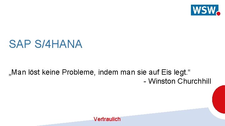 SAP S/4 HANA „Man löst keine Probleme, indem man sie auf Eis legt. “