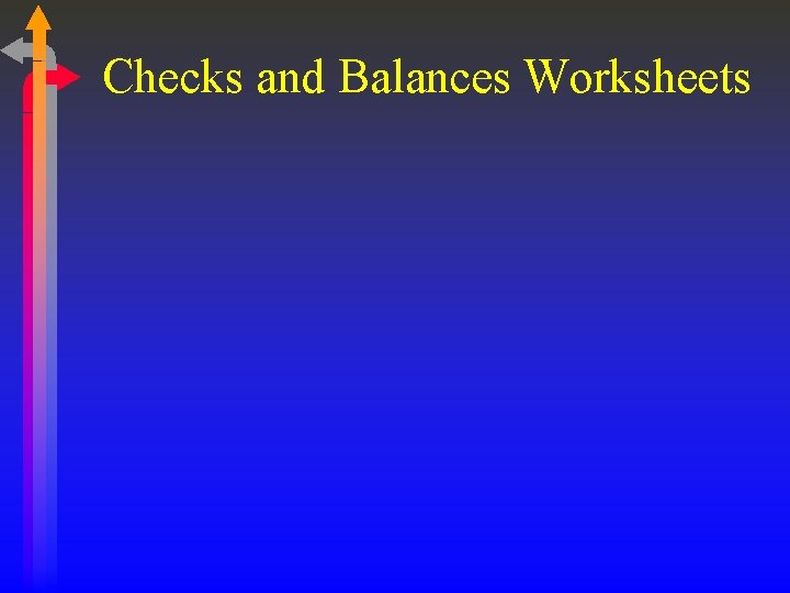 Checks and Balances Worksheets 