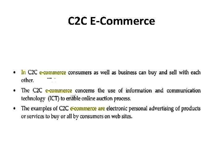 C 2 C E-Commerce 
