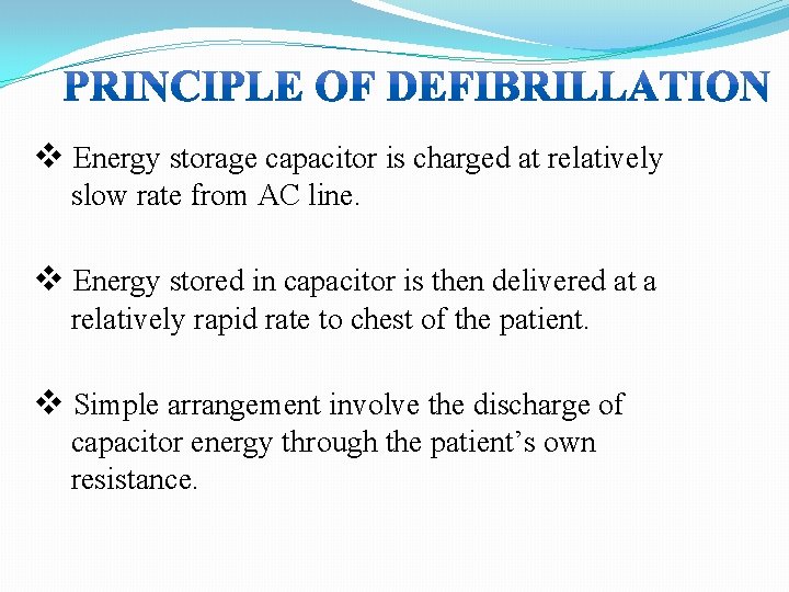 v Energy storage capacitor is charged at relatively slow rate from AC line. v