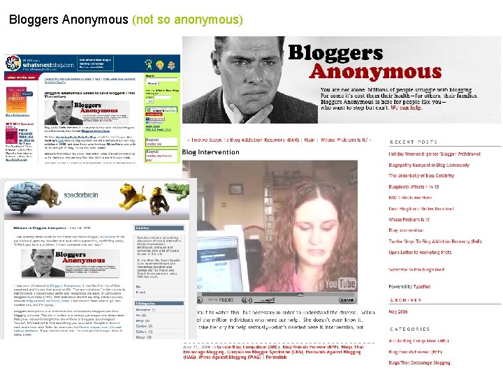 Bloggers Anonymous (not so anonymous) 