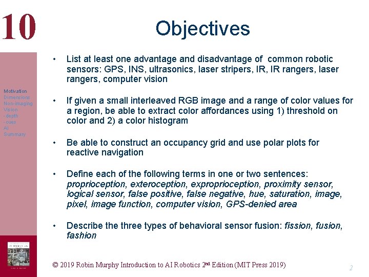 10 Motivation Dimensions Non-imaging Vision -depth -cues AI Summary Objectives • List at least 10 Motivation Dimensions Non-imaging Vision -depth -cues AI Summary Objectives • List at least
