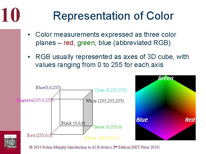 10 Representation of Color • Color measurements expressed as three color planes – red, 10 Representation of Color • Color measurements expressed as three color planes – red,