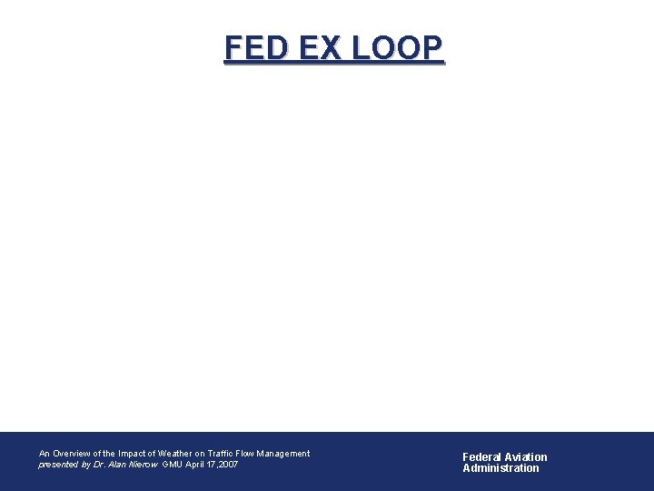 FED EX LOOP • An Overview of Aviation Weather Impacts An Overview of the