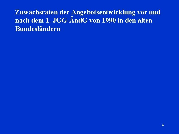 Zuwachsraten der Angebotsentwicklung vor und nach dem 1. JGG-Änd. G von 1990 in den