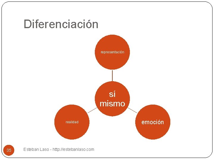 Diferenciación representación sí mismo realidad 35 Esteban Laso - http: //estebanlaso. com emoción 