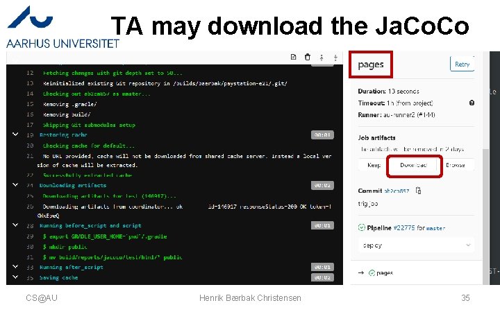 TA may download the Ja. Co CS@AU Henrik Bærbak Christensen 35 TA may download the Ja. Co CS@AU Henrik Bærbak Christensen 35