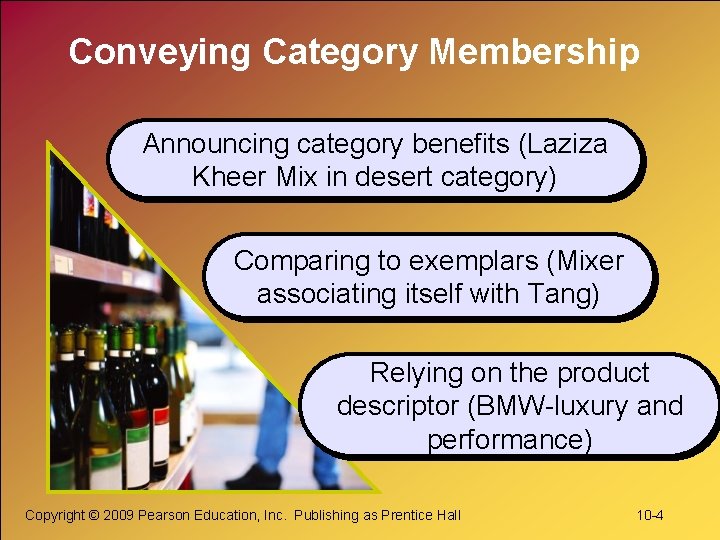 Conveying Category Membership Announcing category benefits (Laziza Kheer Mix in desert category) Comparing to