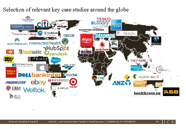 Selection of relevant key case studies around the globe © Internal Consulting Group 2015