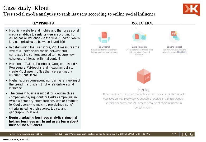Case study: Klout Uses social media analytics to rank its users according to online