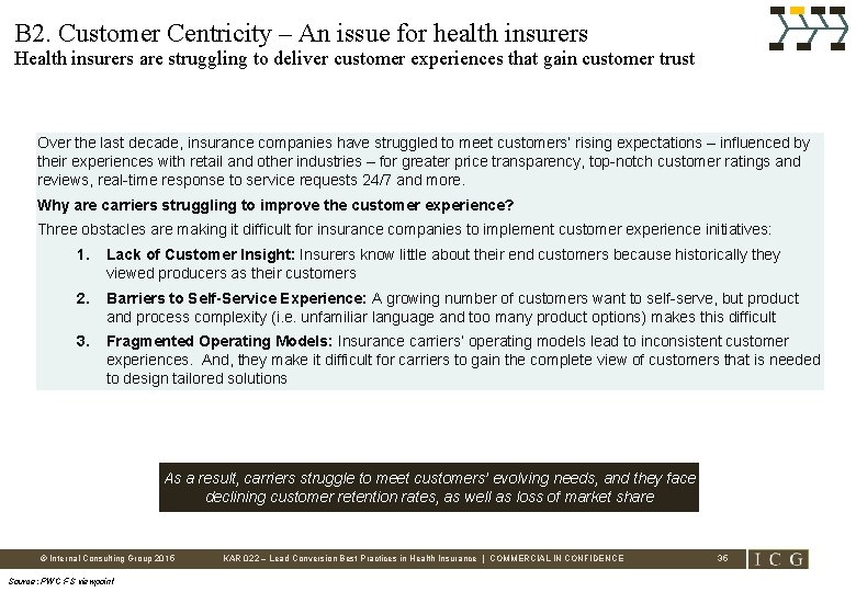 B 2. Customer Centricity – An issue for health insurers Health insurers are struggling