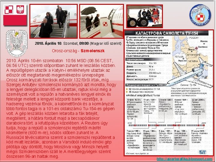2010. Április 10. Szombat, 09: 00 (Magyar idő szerint) Orosz-ország - Szmolenszk 2010. Április