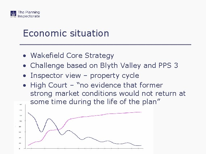 Economic situation • • Wakefield Core Strategy Challenge based on Blyth Valley and PPS
