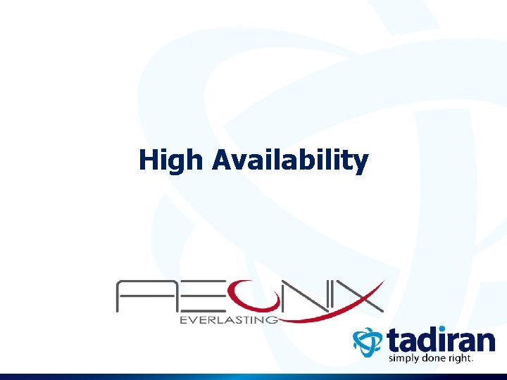 High Availability 