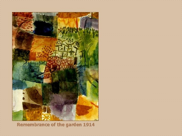 Remembrance of the garden 1914 