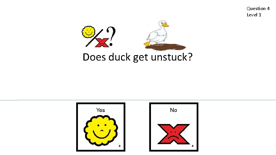 Question 4 Level 1 Does duck get unstuck? 4 4 