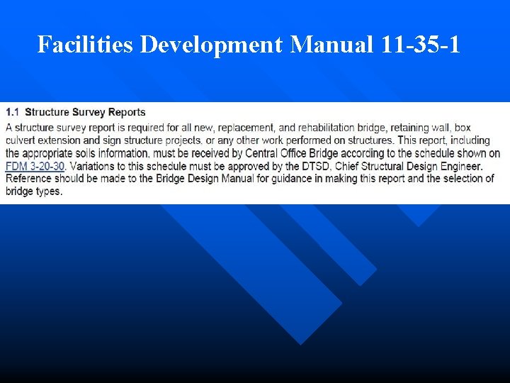 Facilities Development Manual 11 -35 -1 