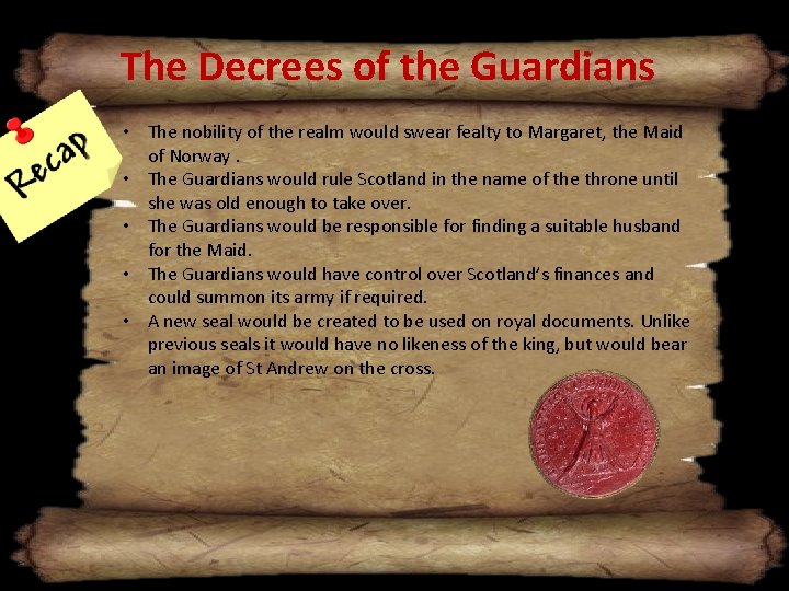 The Decrees of the Guardians • The nobility of the realm would swear fealty