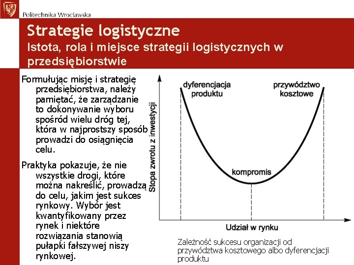 Strategie logistyczne Istota, rola i miejsce strategii logistycznych w przedsiębiorstwie Formułując misję i strategię